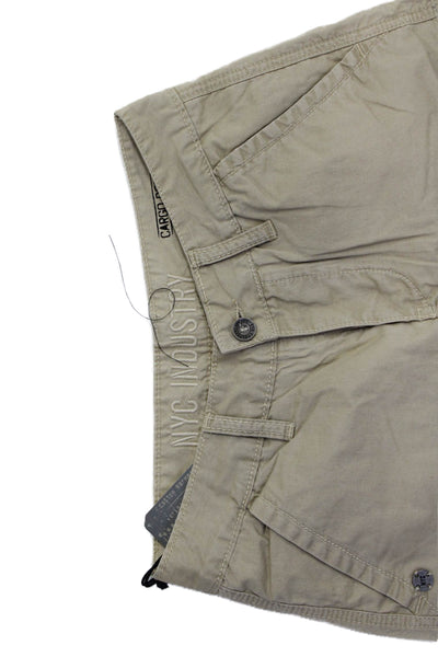 NYC Industry Mens Cotton Buttoned Zipped Flat Front Cargo Shorts Tan Size EUR 26