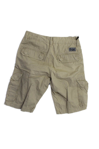 NYC Industry Mens Cotton Buttoned Zipped Flat Front Cargo Shorts Tan Size EUR 26
