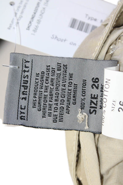 NYC Industry Mens Cotton Buttoned Zipped Flat Front Cargo Shorts Tan Size EUR 26