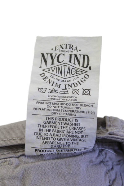 NYC Industry Mens Cotton Buttoned Zipped Flat Front Shorts Gray Size EUR 26