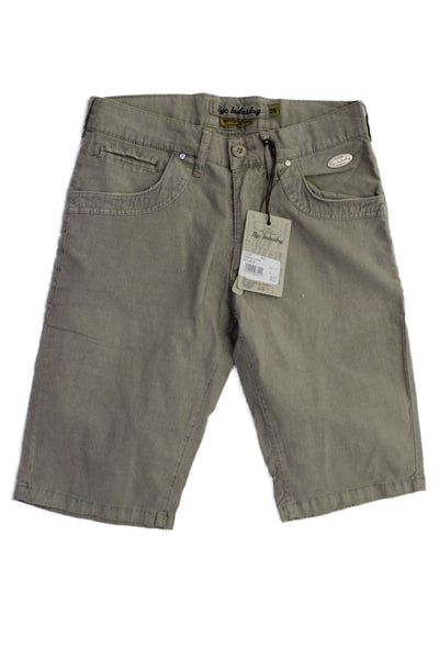 NYC Industry Mens Cotton Ribbed Buttoned Zipped Causal Shorts Beige Size EUR 26