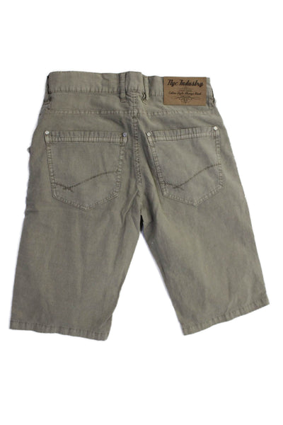 NYC Industry Mens Cotton Ribbed Buttoned Zipped Causal Shorts Beige Size EUR 26