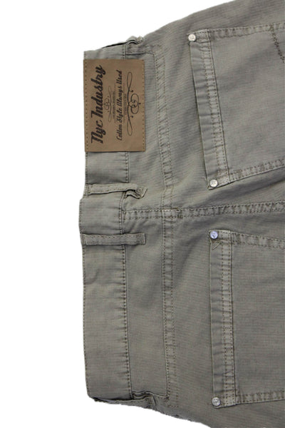 NYC Industry Mens Cotton Ribbed Buttoned Zipped Causal Shorts Beige Size EUR 26