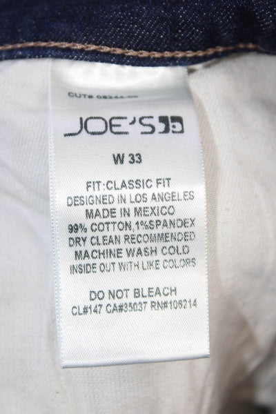 Joes Womens Cotton Zip Button Straight Leg Denim Jeans Blue Size EUR 33