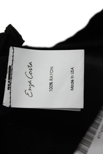 Enza Costa Womens Drawstring Stretch Casual Skinny Pants Black Size 3
