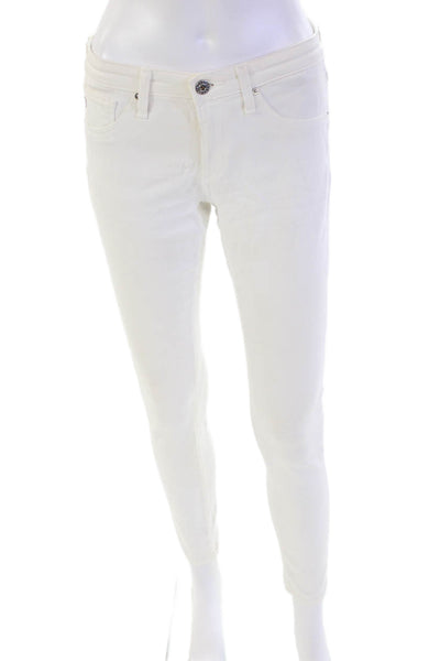 AG Adriano Goldschmied Womens The Legging Ankle Super Skinny Jeans White Size 26