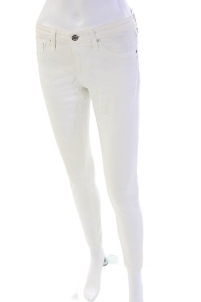 AG Adriano Goldschmied Womens The Legging Ankle Super Skinny Jeans White Size 26
