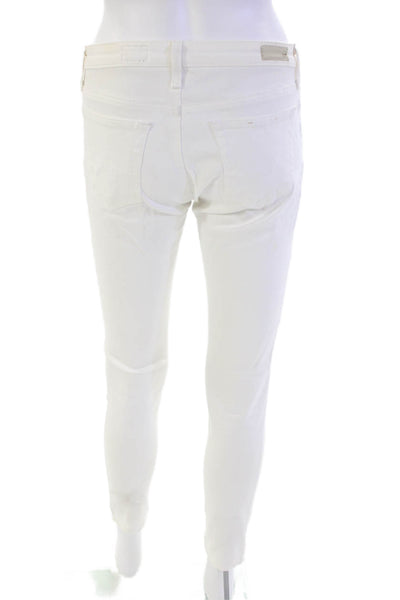 AG Adriano Goldschmied Womens The Legging Ankle Super Skinny Jeans White Size 26
