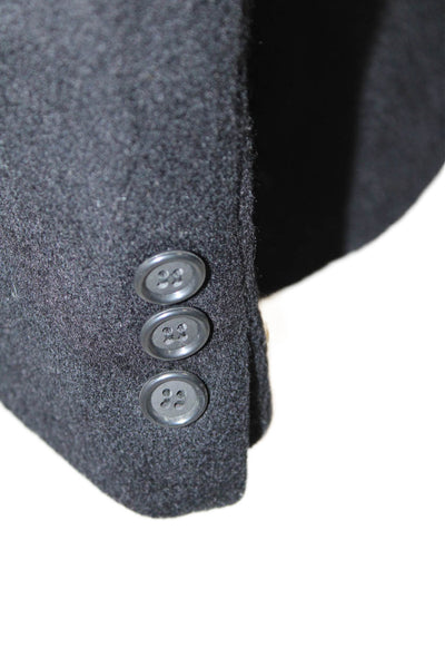 Bloomingdale's Mens Collared Long Sleeve Two-Button Blazer Black Size 42