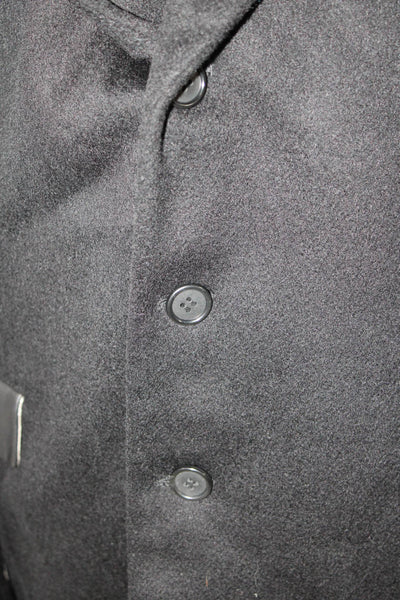 Bloomingdale's Mens Collared Long Sleeve Two-Button Blazer Black Size 42