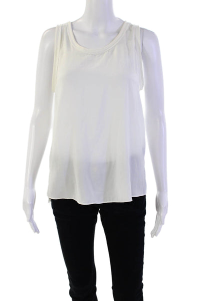 Pookie & Sebastian Womens Scoop Neck Sleeveless Tank Top White Size S