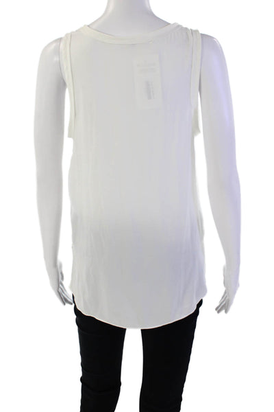 Pookie & Sebastian Womens Scoop Neck Sleeveless Tank Top White Size S