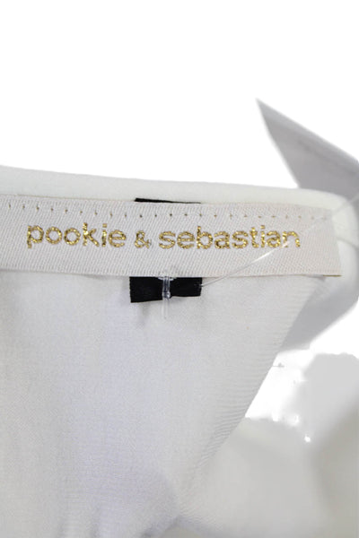Pookie & Sebastian Womens Scoop Neck Sleeveless Tank Top White Size S