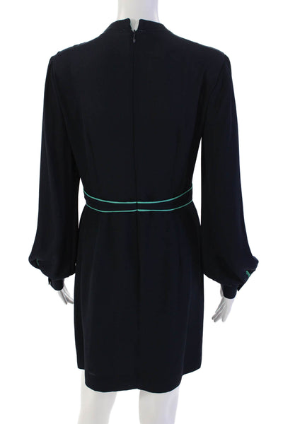 Cynthia Steffe Womens Long Sleeve Buttoned A-Line Mini Dress Blue Size 2