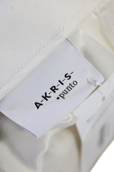 Akris Punto Womens Cotton Zippered Lined Pencil Mini Skirt Bone Size 2