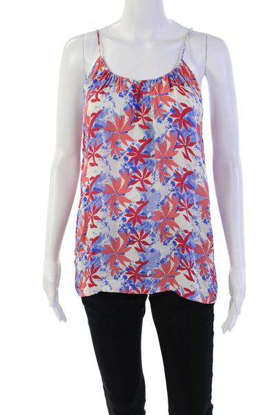 Tucker Womens Silk Floral Sleeveless Scoop Neck Tank Top Multicolor Size M
