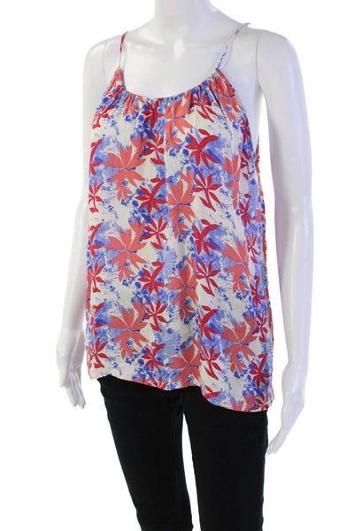 Tucker Womens Silk Floral Sleeveless Scoop Neck Tank Top Multicolor Size M
