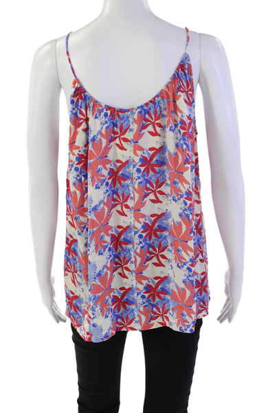 Tucker Womens Silk Floral Sleeveless Scoop Neck Tank Top Multicolor Size M