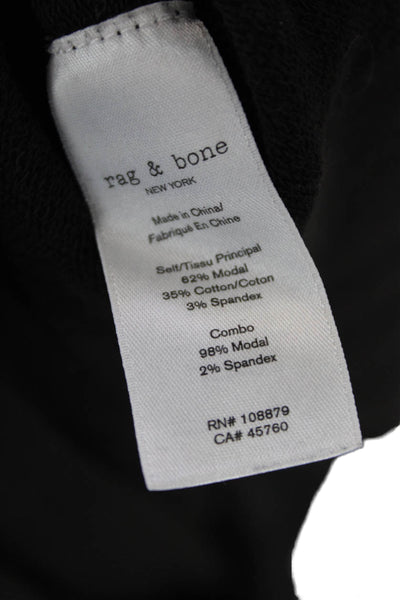 Rag & Bone Womens Cotton Round Neck Long Sleeve Knit Basic Top Black Size S