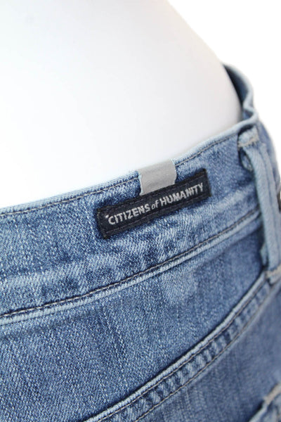 Citizens of Humanity Womens Zip Button Lined Straight Leg Jeans Blue Size EUR 26