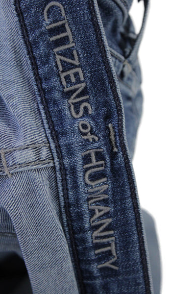 Citizens of Humanity Womens Zip Button Lined Straight Leg Jeans Blue Size EUR 26