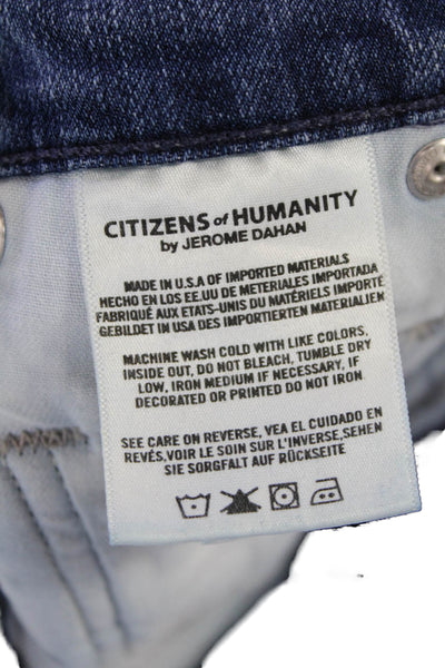 Citizens of Humanity Womens Zip Button Lined Straight Leg Jeans Blue Size EUR 26