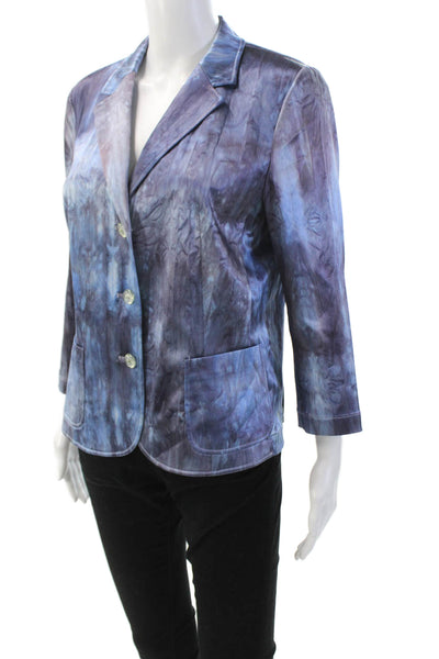 Leggiadro Women's Collared Long Sleeve Unlined Basic Jacket Tie Dye Size 12