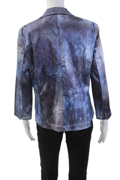 Leggiadro Women's Collared Long Sleeve Unlined Basic Jacket Tie Dye Size 12