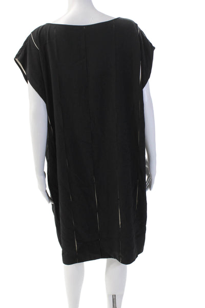 Shamask Women's Round Neck Cut-Out Sleeveless Mini Shift Dress Black Size 3