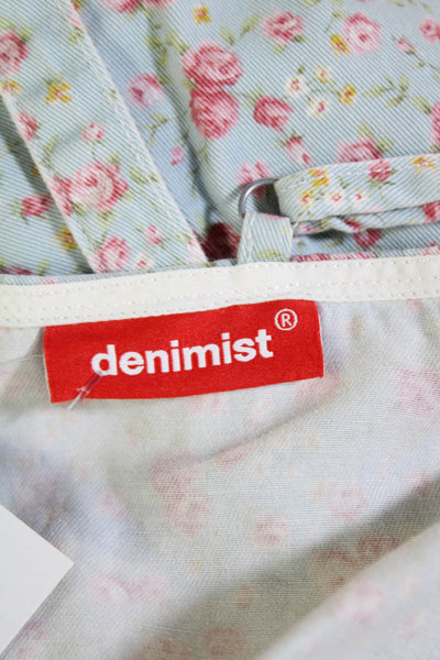 Denimist Womens Cotton Floral Empire Waist Mini Dress Blue Size XS