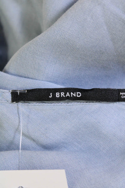 J Brand Womens Cotton Chambray V-neck Sleeveless Camisole Top Blue Size S