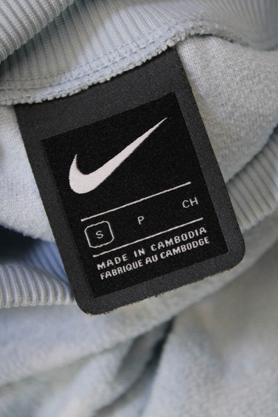 Nike Womens Turtleneck Long Sleeves Cropped Sweatshirt Sky Blue Size Small