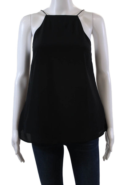 Cami NYC Womens Spaghetti Strap Square Neck Lace Trim Silk Camisole Black XS
