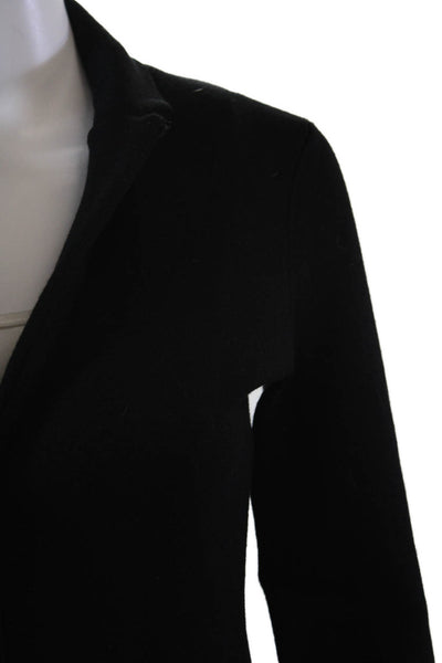 J Crew Womens Three Button Notched Lapel Knit Blazer Jacket Black Size 2XS