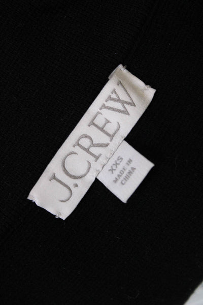 J Crew Womens Three Button Notched Lapel Knit Blazer Jacket Black Size 2XS