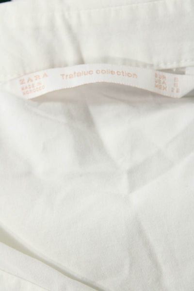 Zara Trafaluc Collection Womens Short Sleeves Button Down Shirt White Size Small