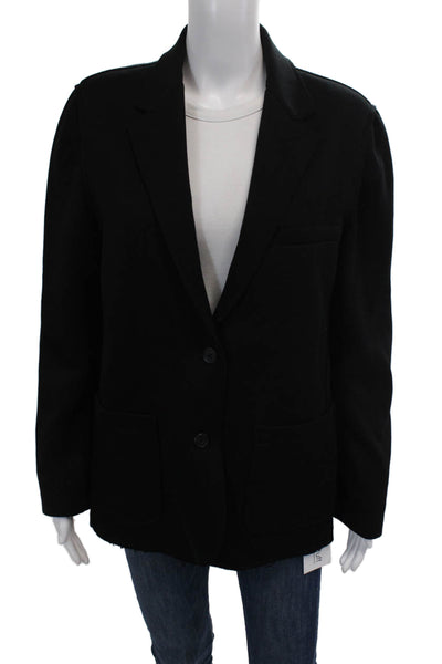ATM Women's Long Sleeves Unlined Two Button Pocket Blazer Jacket Black Size 8