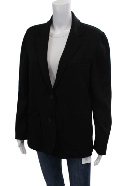 ATM Women's Long Sleeves Unlined Two Button Pocket Blazer Jacket Black Size 8