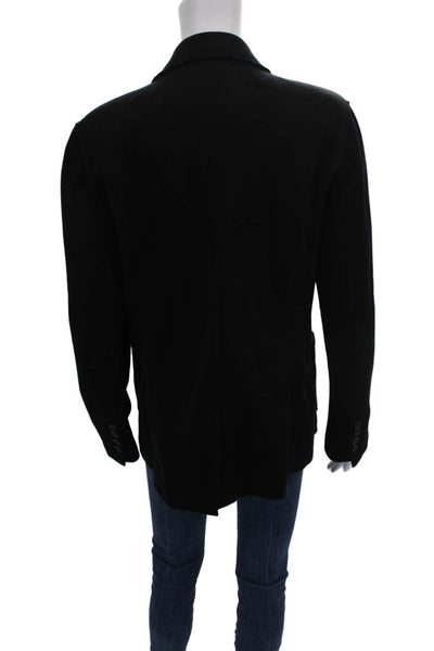 ATM Women's Long Sleeves Unlined Two Button Pocket Blazer Jacket Black Size 8