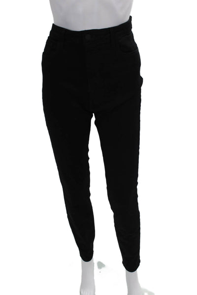 L'Agence Womens Cotton Zippered High-Waisted Slim Skinny Jeans Black Size 32