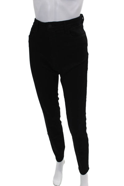 L'Agence Womens Cotton Zippered High-Waisted Slim Skinny Jeans Black Size 32