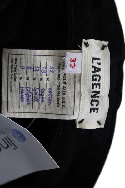 L'Agence Womens Cotton Zippered High-Waisted Slim Skinny Jeans Black Size 32