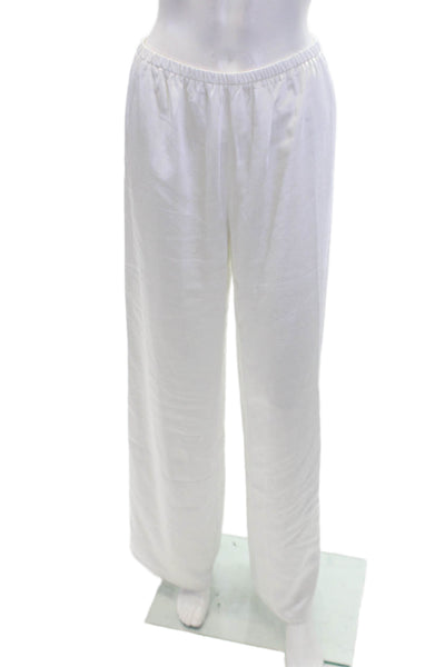 Robertson + Rodeo Womens Elastic Waist Wide Legged Pants Solid White Size M