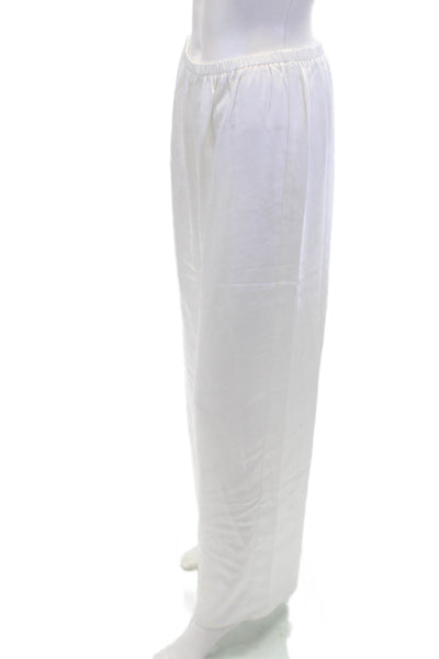 Robertson + Rodeo Womens Elastic Waist Wide Legged Pants Solid White Size M
