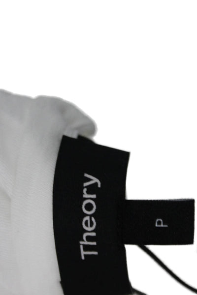 Theory Womens Cotton Sleeveless Round Neck Casual Tank Top White Size S