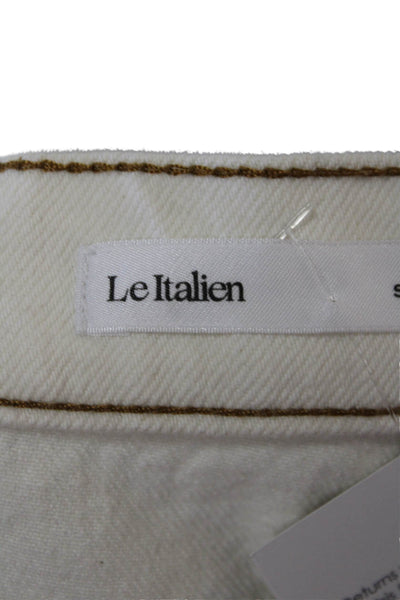 Frame Womens Cotton Zippered High-Waisted Straight Denim Jeans Cream Size 26