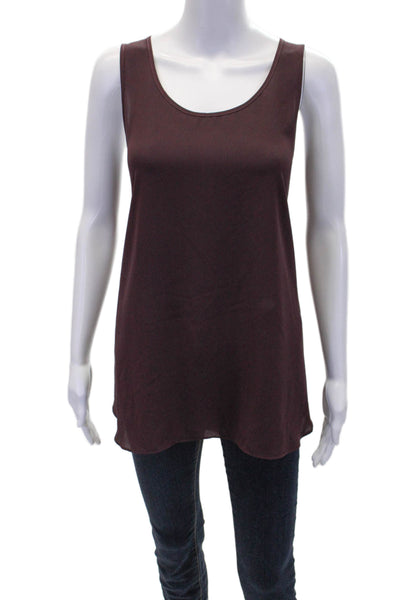 Lola And Sophie Womens Scoop Neck Sleeveless Tank Top Brown Size XL