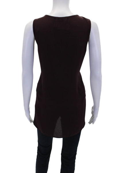 Lola And Sophie Womens Scoop Neck Sleeveless Tank Top Brown Size XL