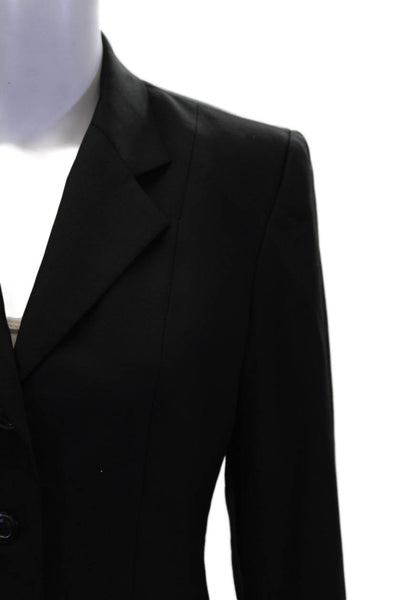 Marigold Womens Wool Long Sleeve Button Pleated Sleek Blazer Black Size 16