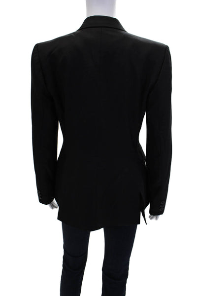 Marigold Womens Wool Long Sleeve Button Pleated Sleek Blazer Black Size 16